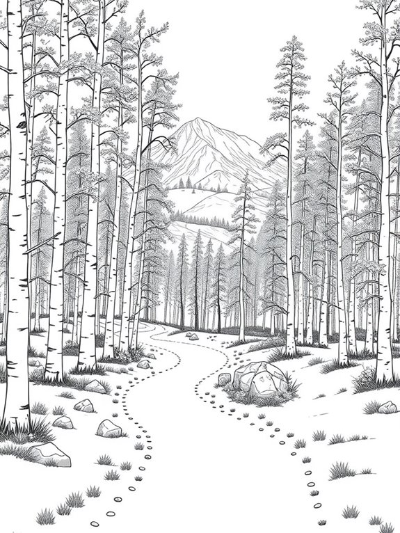 aspen landscape coloring page