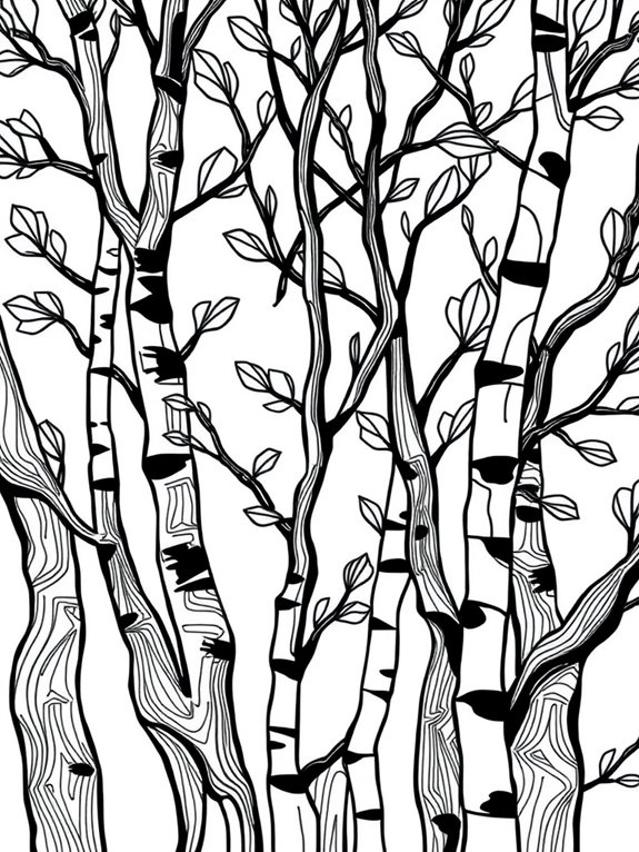 aspen tree coloring page