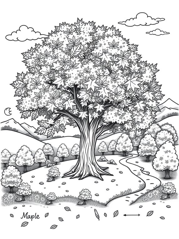 autumn foliage coloring page