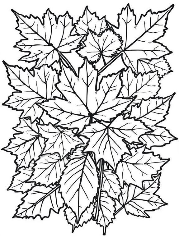 autumn leaves coloring page