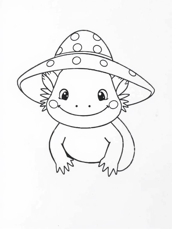 axolotl with a hat