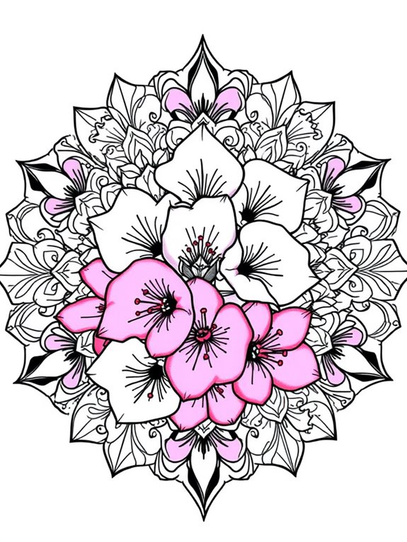 azaleas flower mandala design