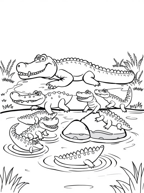 baby crocodiles coloring page