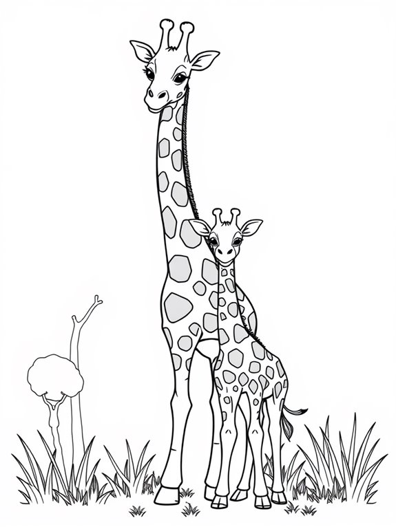 baby giraffe coloring page