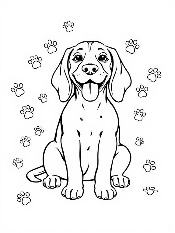 beagle paw prints coloring page