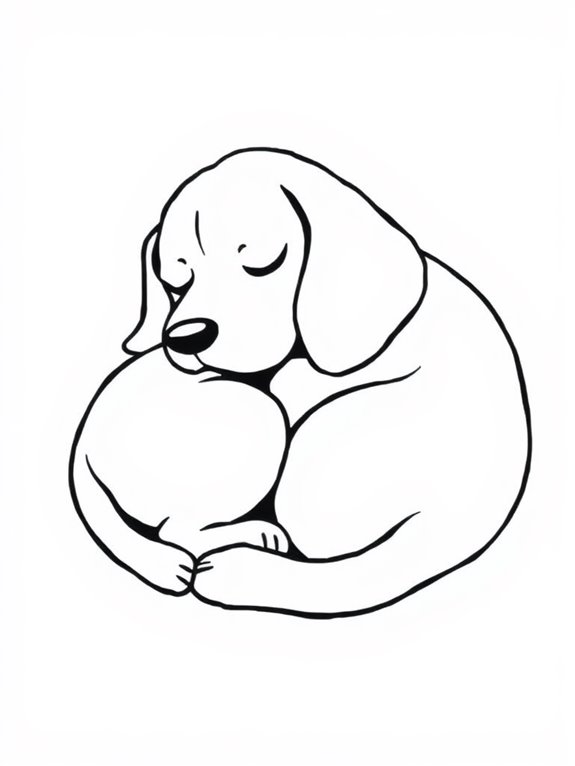 beagle sleeping coloring page