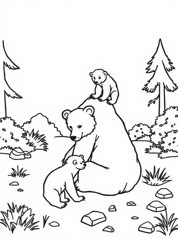 bear family coloring page