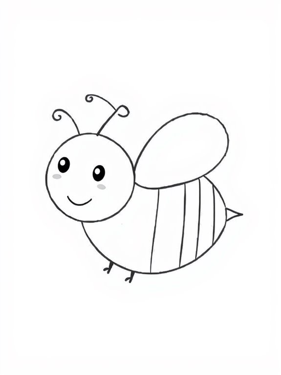 bee coloring page design