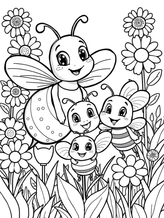 bee themed coloring activity