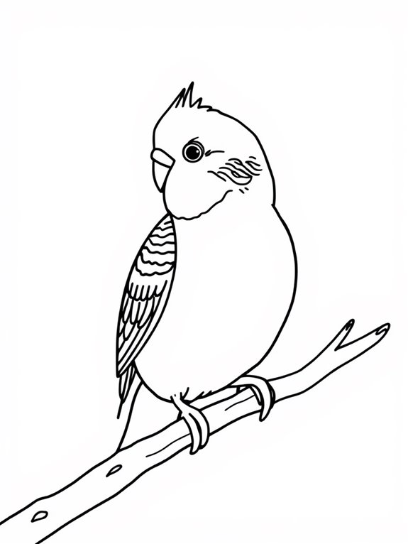 beginner budgerigar coloring page