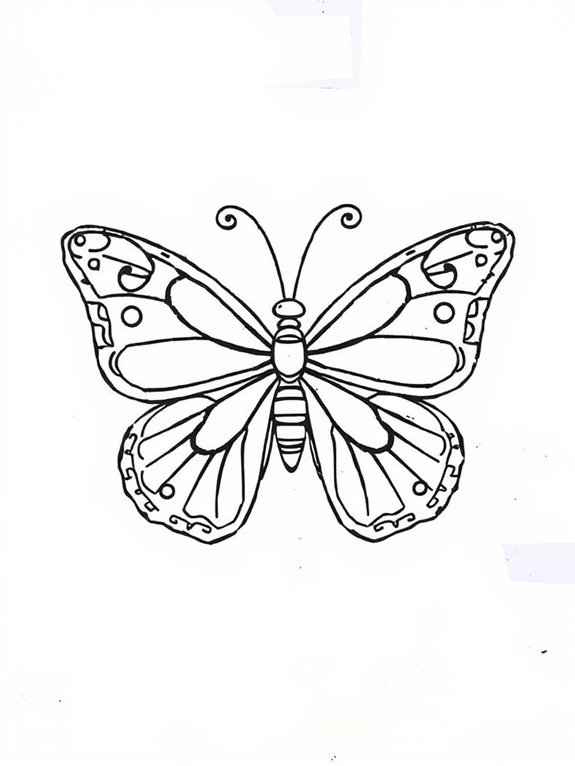 beginner butterfly coloring page