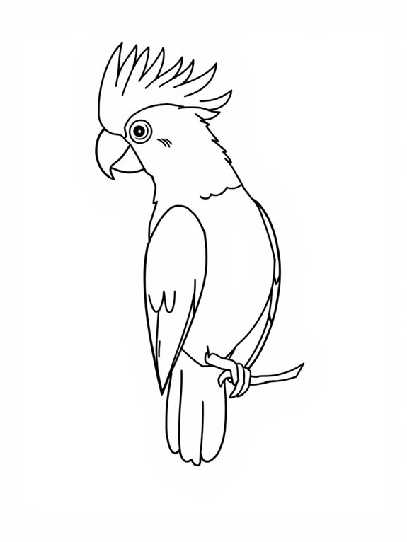 beginner friendly cockatoo coloring