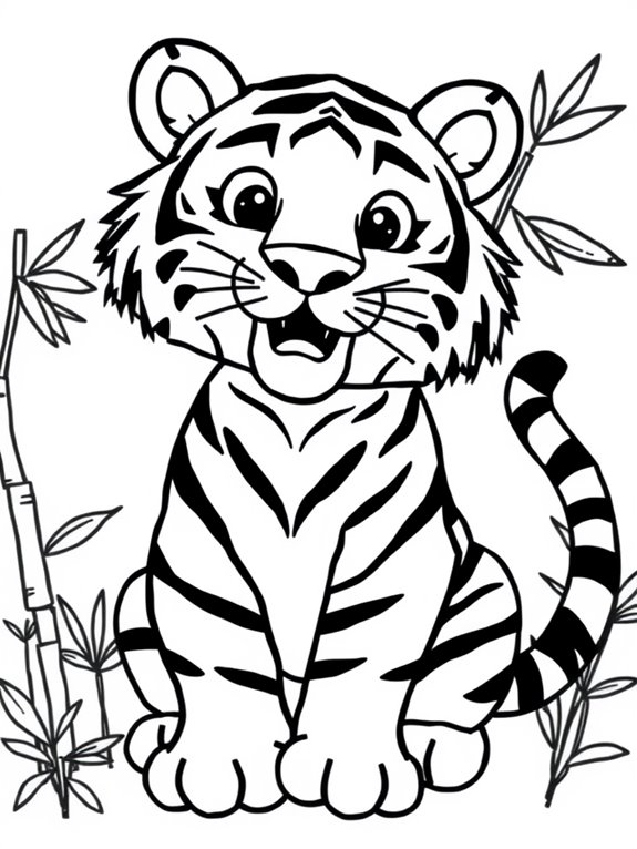 beginner friendly tiger coloring