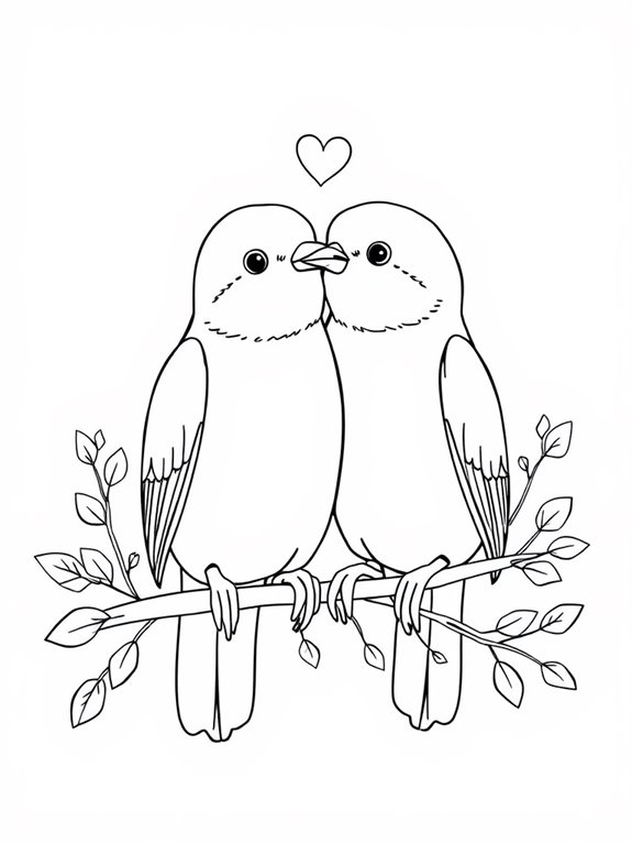 beginner lovebird coloring page