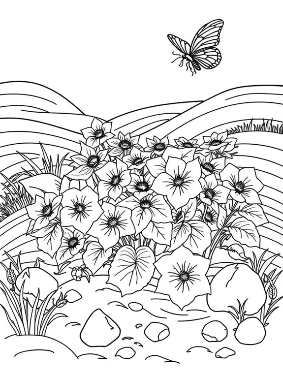 begonias coloring page design