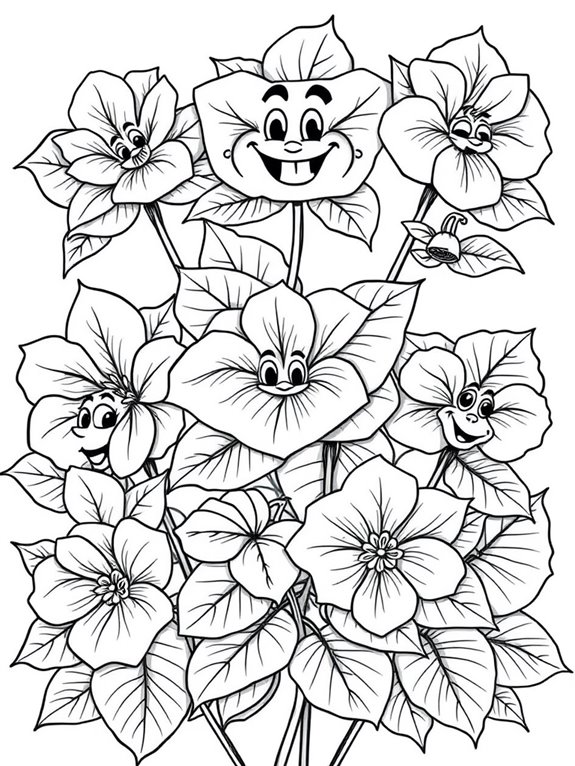 begonias with playful faces