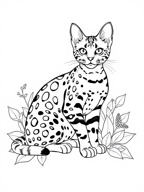 bengal cat coloring page