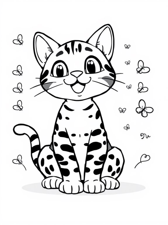 bengal cat coloring page