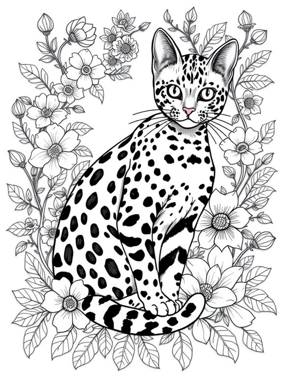 bengal cat coloring page