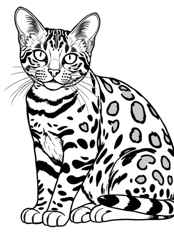 bengal cat coloring page