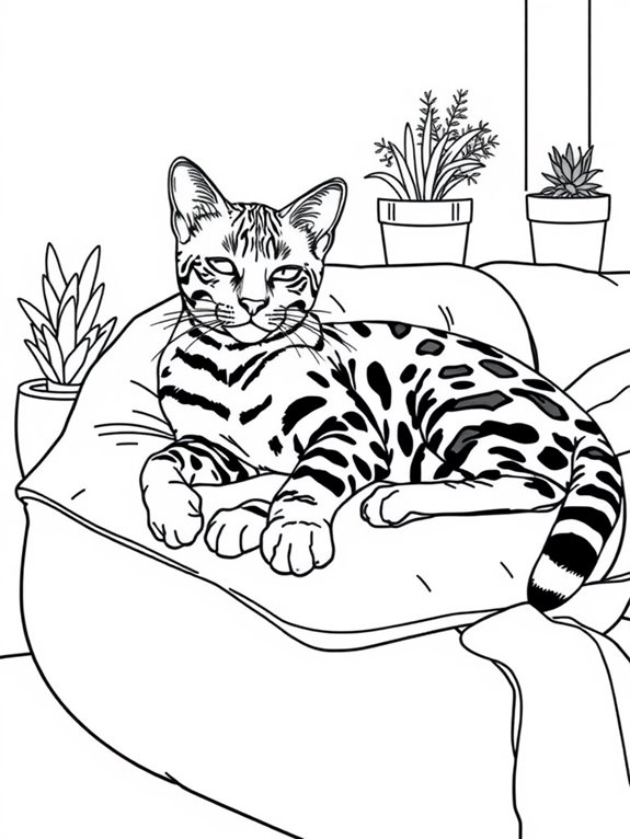 bengal cat coloring page