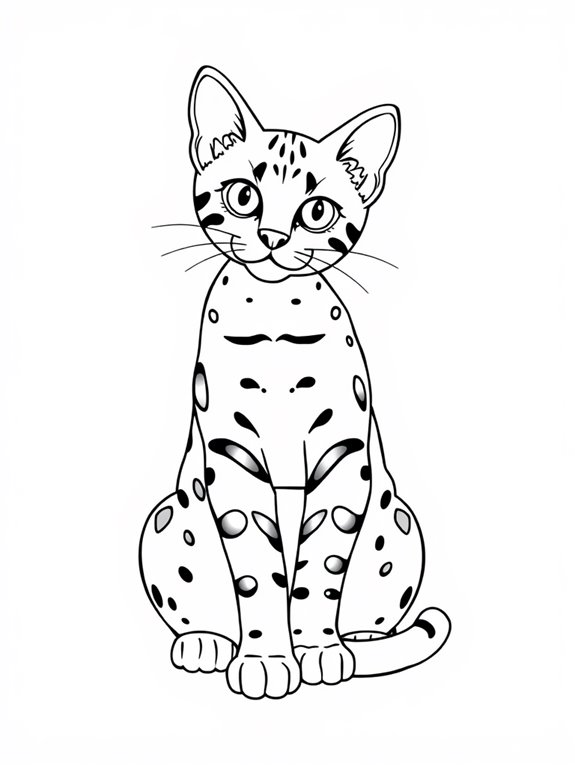 bengal cat coloring page