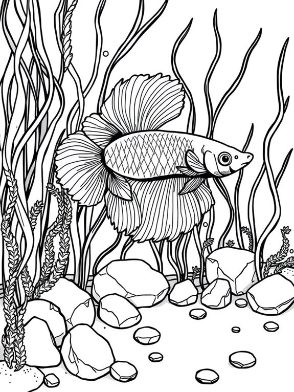 betta fish coloring page