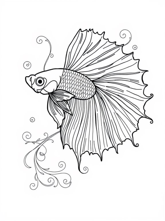 betta fish coloring page