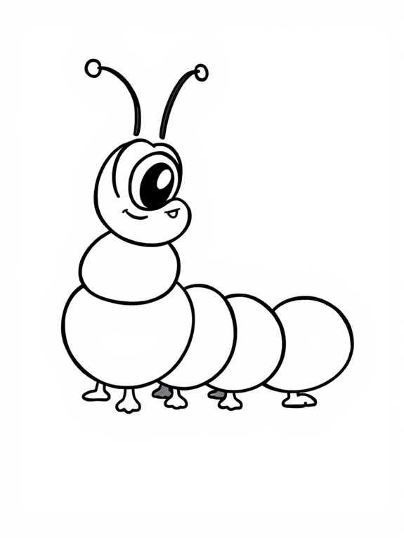 big eyed cartoon caterpillar