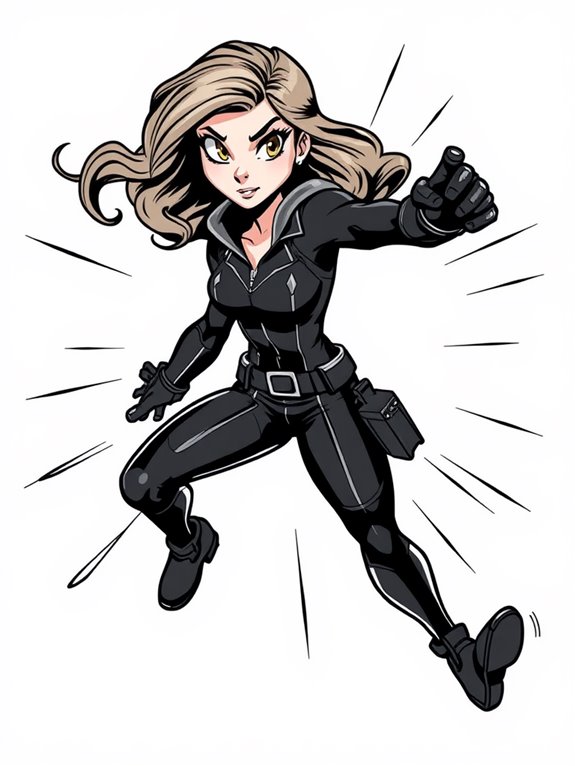 black widow coloring page