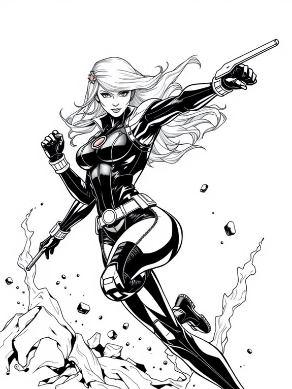 black widow coloring page