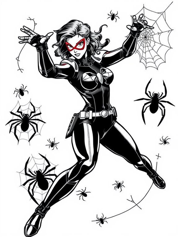 black widow spider coloring page