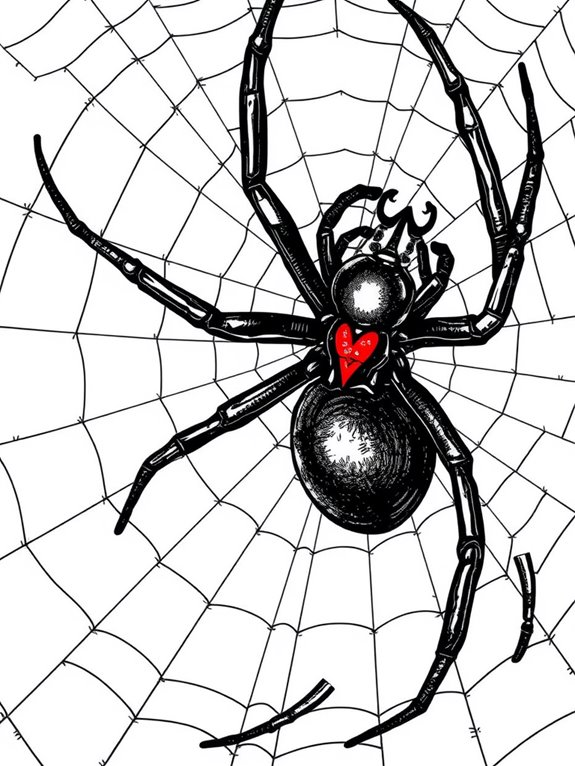 black widow spider illustration