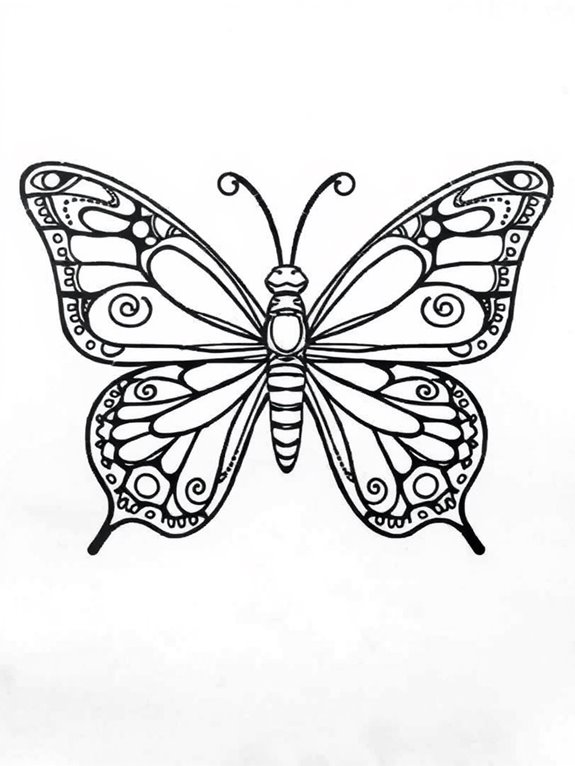 bold butterfly coloring page