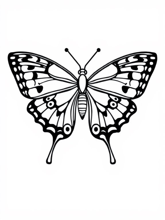 bold outlined butterfly coloring