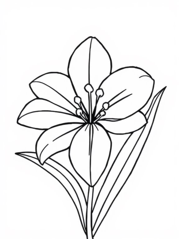 bold outlined lilies coloring