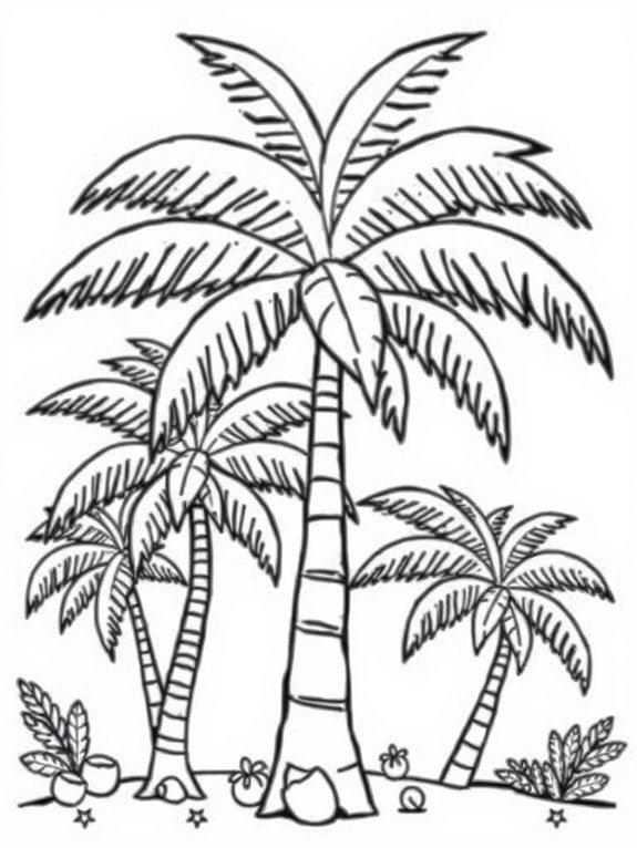 bold palms coloring page