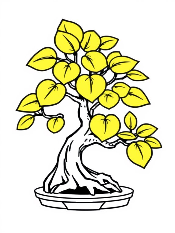 bonsai tree coloring page