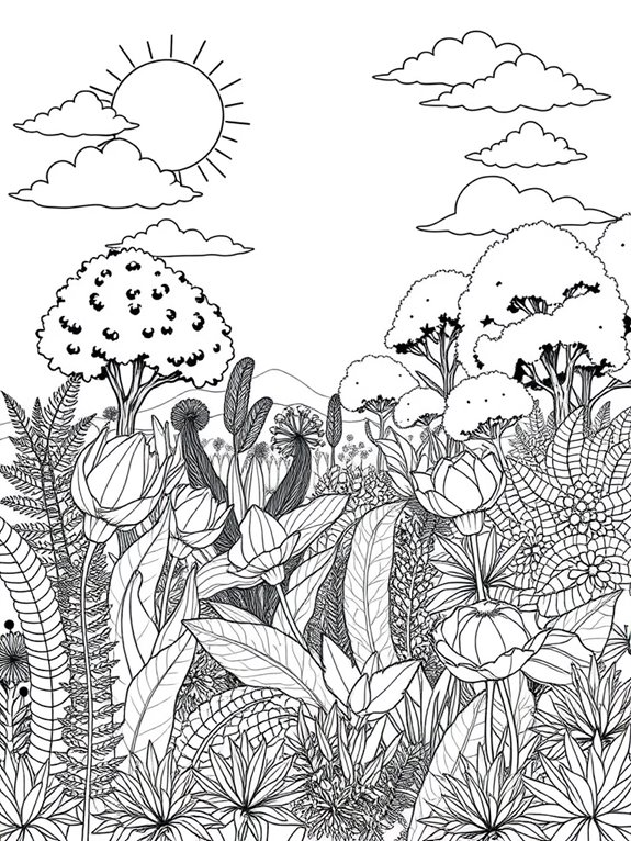 botanical garden coloring page