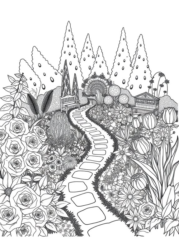 botanical garden flower illustration