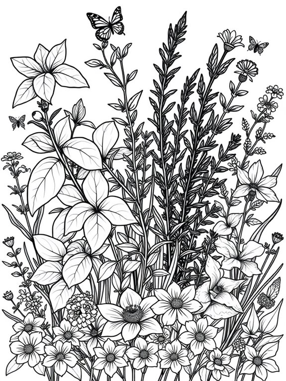 botanical garden herb illustration