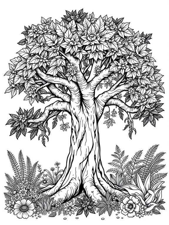 botanical garden tree coloring