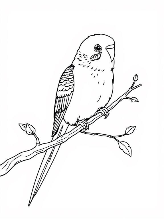 budgerigar coloring page design