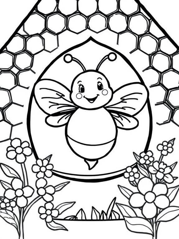 bumblebee inside beehive coloring page