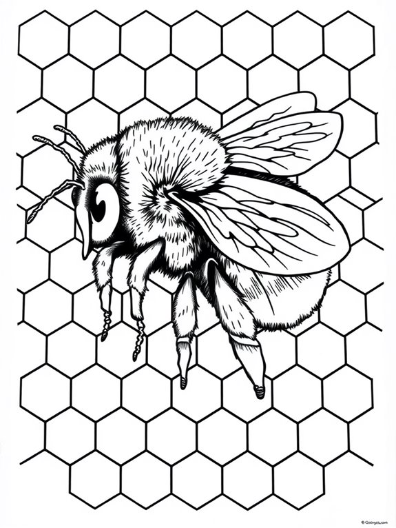 bumblebee with honeycomb background