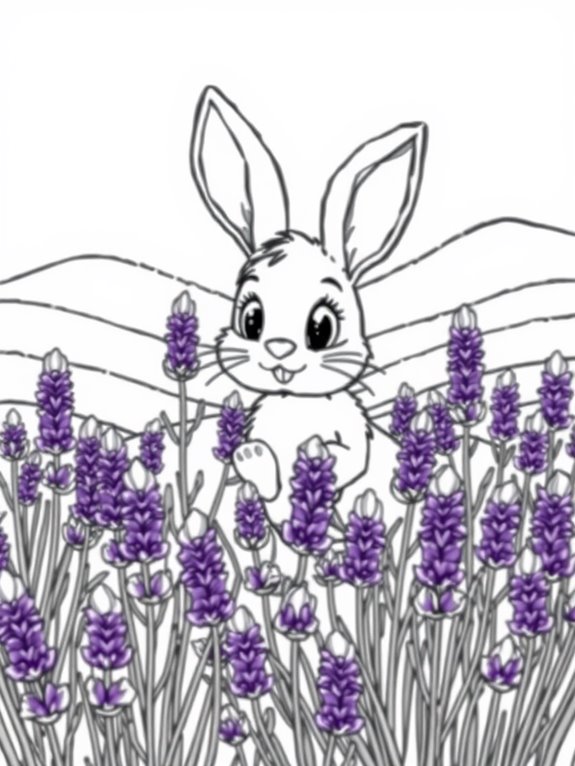 bunny in lavender field