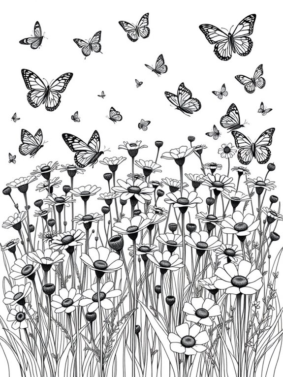 buttercups and butterflies coloring