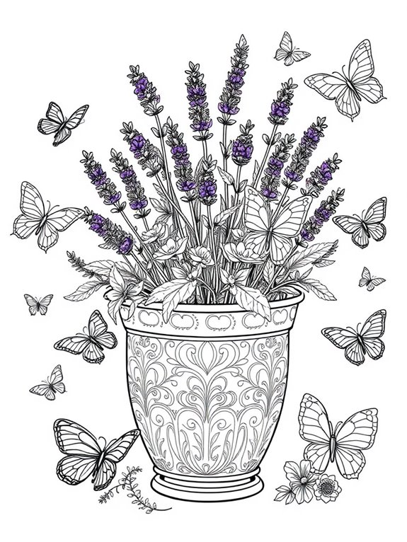 butterflies among lavender flowers