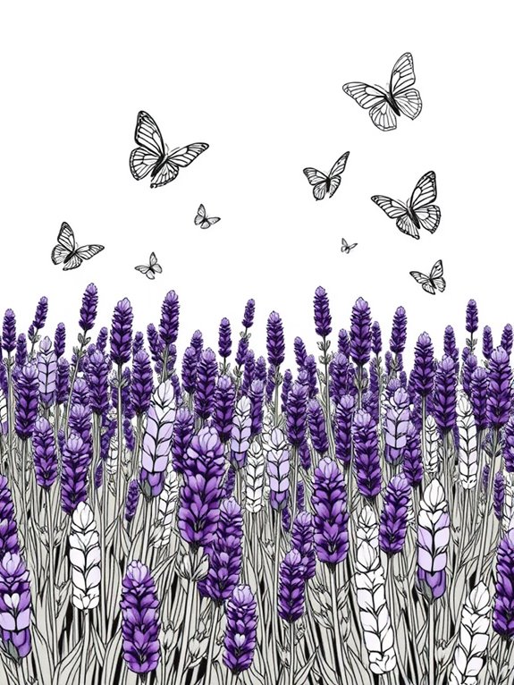 butterflies in lavender field