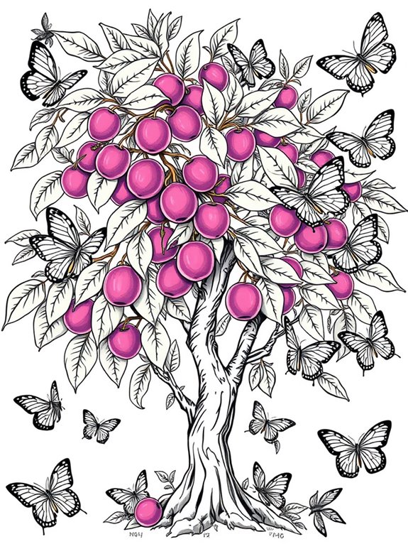 butterflies on plum tree